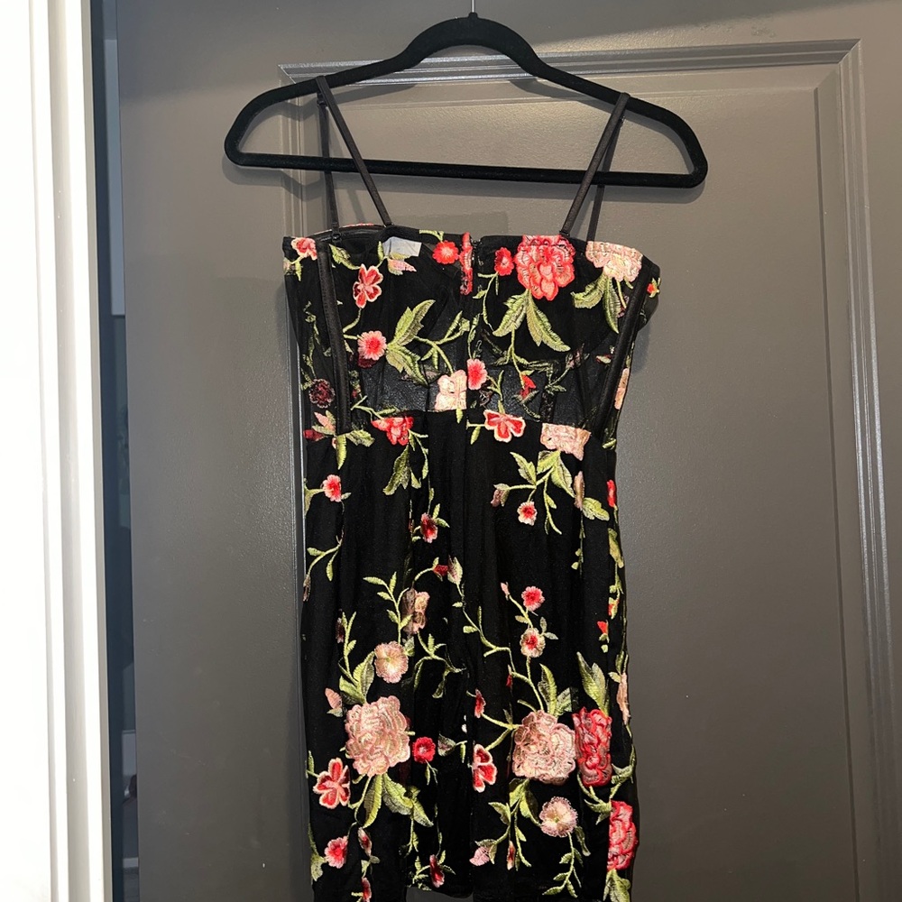 Superdown Ruby Embroidered Corset Black Dress - image 5